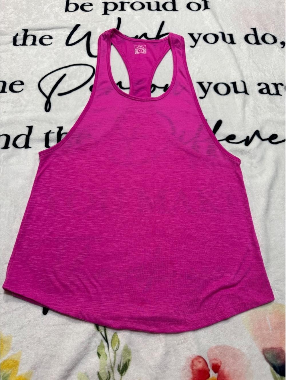 Hot pink racerback athletic tank top Size XL